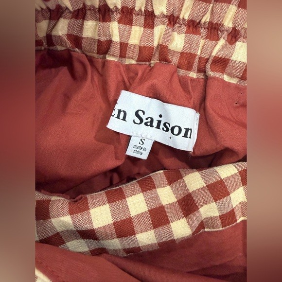 En Saison Red and White A-Line Skirt - Picture 8 of 9